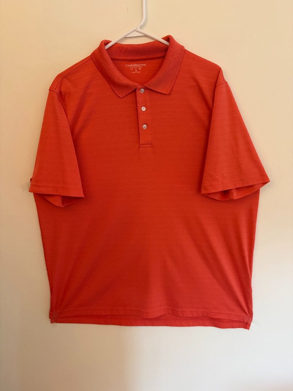 CROFT & BARROW COOL & DRY POLO ORANGE POLYESTER COLLARED SHIRT Mens XL Preowned